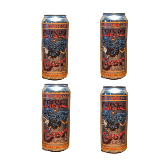 Fat Orange Cat Brewing Crispy Cat Lager Beer 16-Oz Can 4-Pack