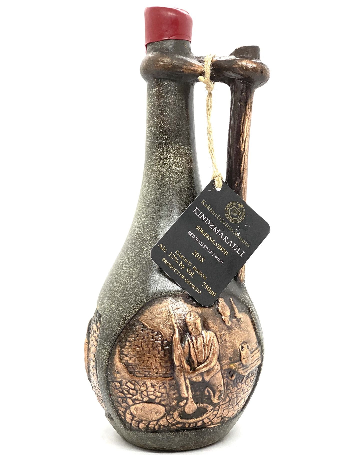 Kakhuri Gvinis Marani Orshimo Kindzmarauli Red Wine Semi Sweet Ceramic Bottle 750ml