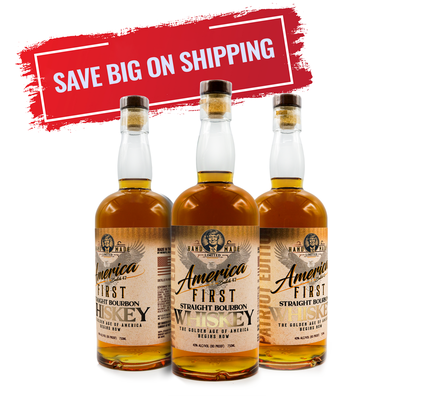 America First Bourbon Whiskey 3-Pack 750ml
