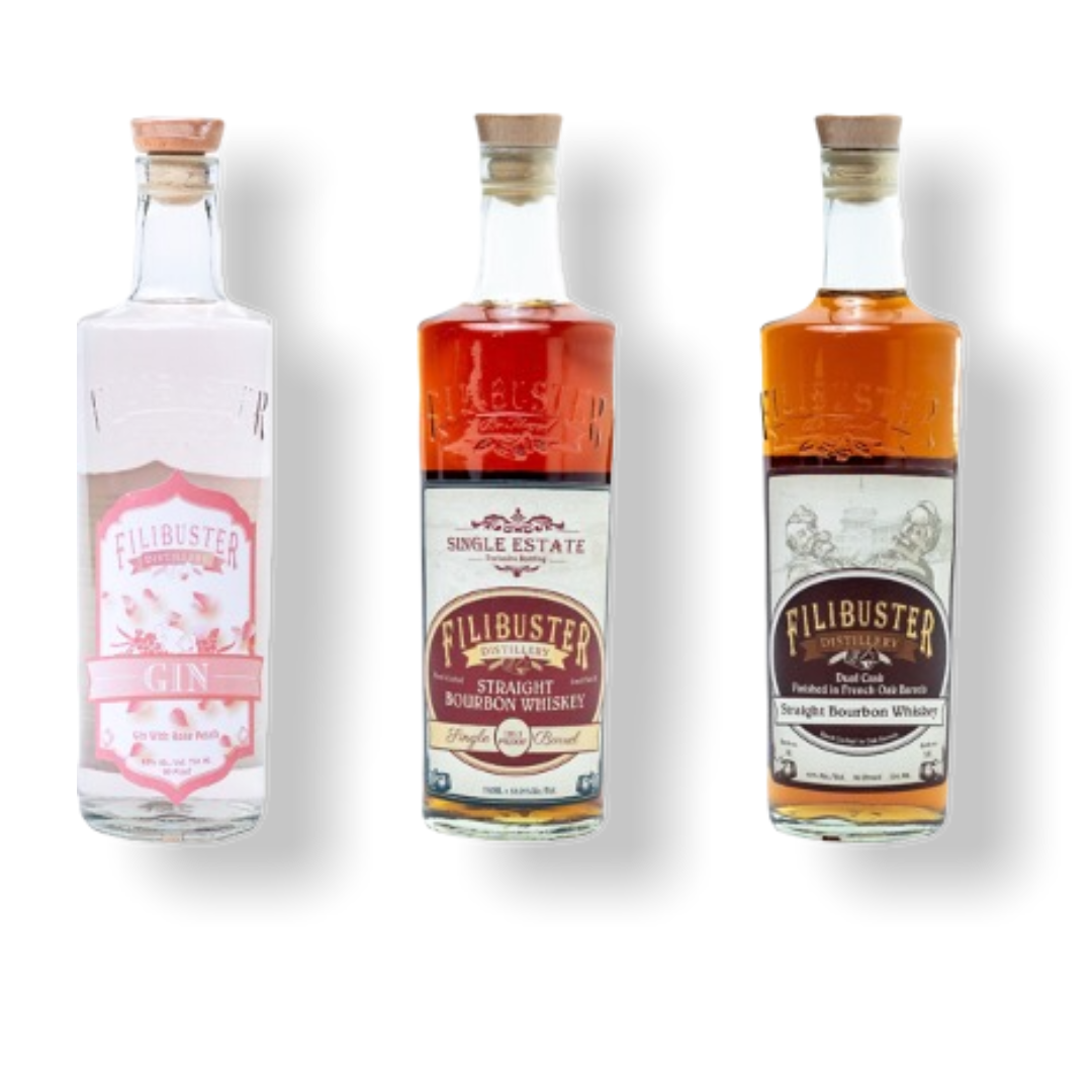 Filibuster Bourbon & Gin Bundle 750ml 3-Pack