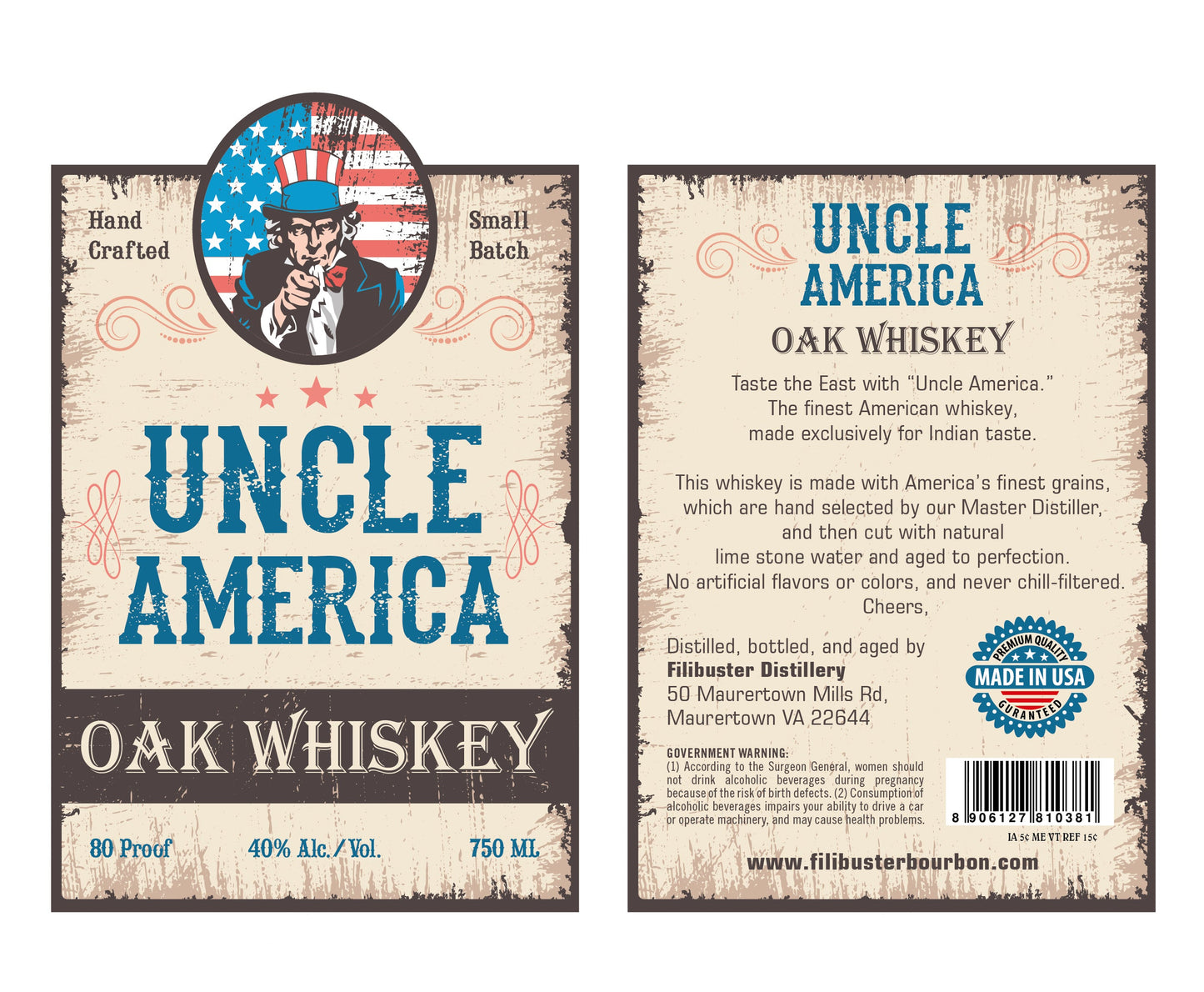 Uncle America Small Batch Filibuster Blended Whiskey 750ml