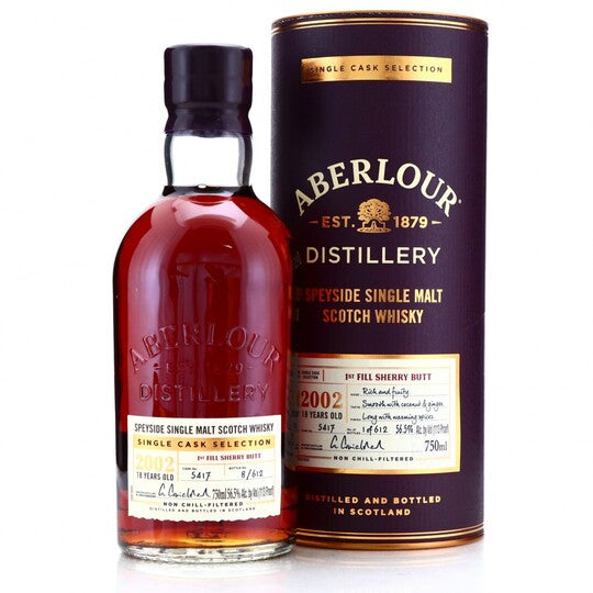 2002 Aberlour Single Cask Selection 18 Year Old Vintage Single Malt Scotch Whisky 750ml