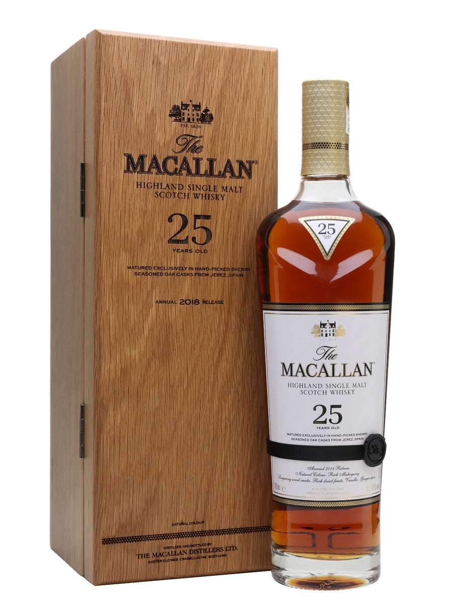 2022 Macallan 25 Year Old Sherry Oak Single Malt Scotch Whisky 750ml