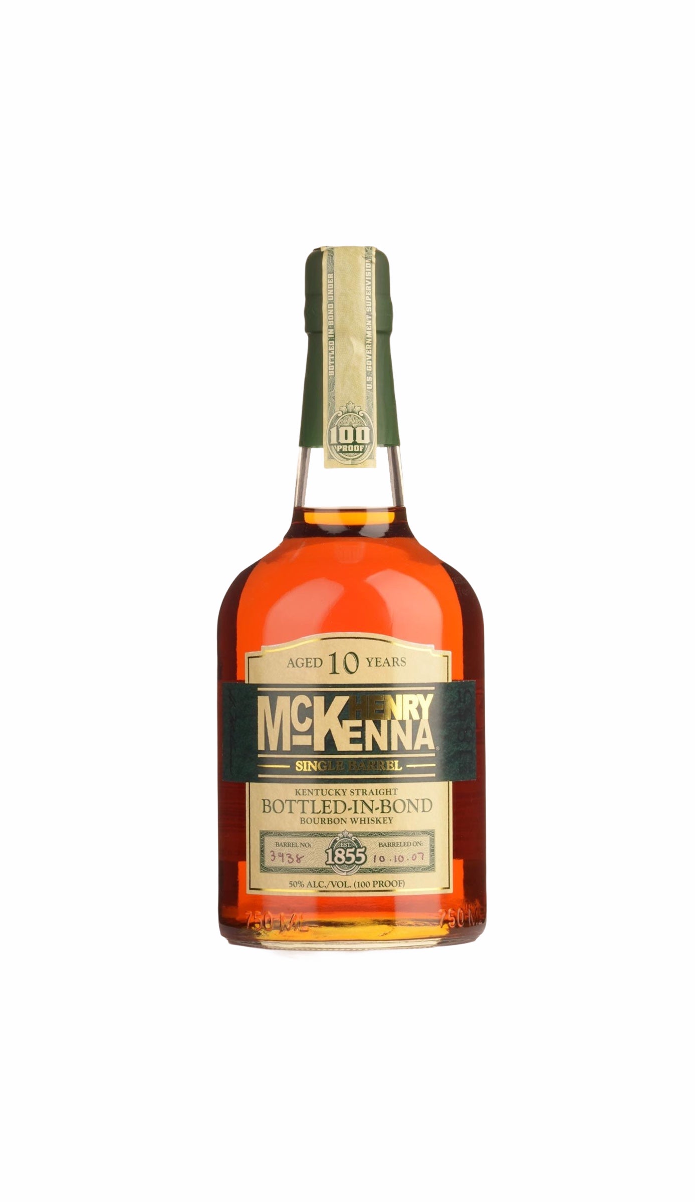 Henry McKenna Single Barrel 10 Year Old Bourbon Whiskey 750ml