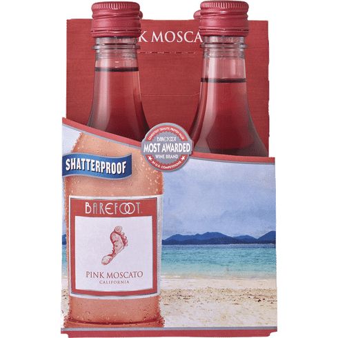BAREFOOT PINK MOSCATO 4 PACK BOTTLES
