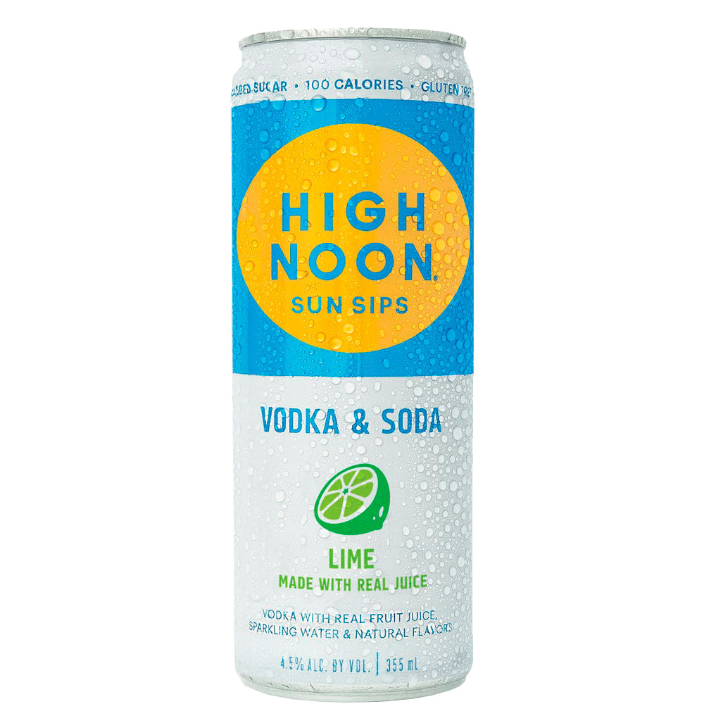 High Noon Sun Sips Lime Vodka & Soda 355ml Can 4-Pack
