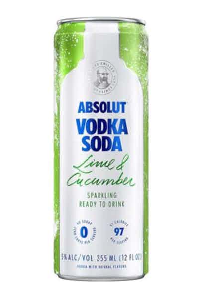 Absolut Lime & Cucumber Vodka Soda Sparkling Cocktail 4-Pack
