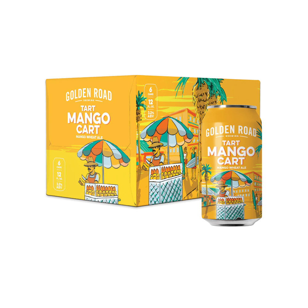 Golden Road Brewing Tart Mango Cart Wheat Ale Beer 12-Oz Can 6-Pack