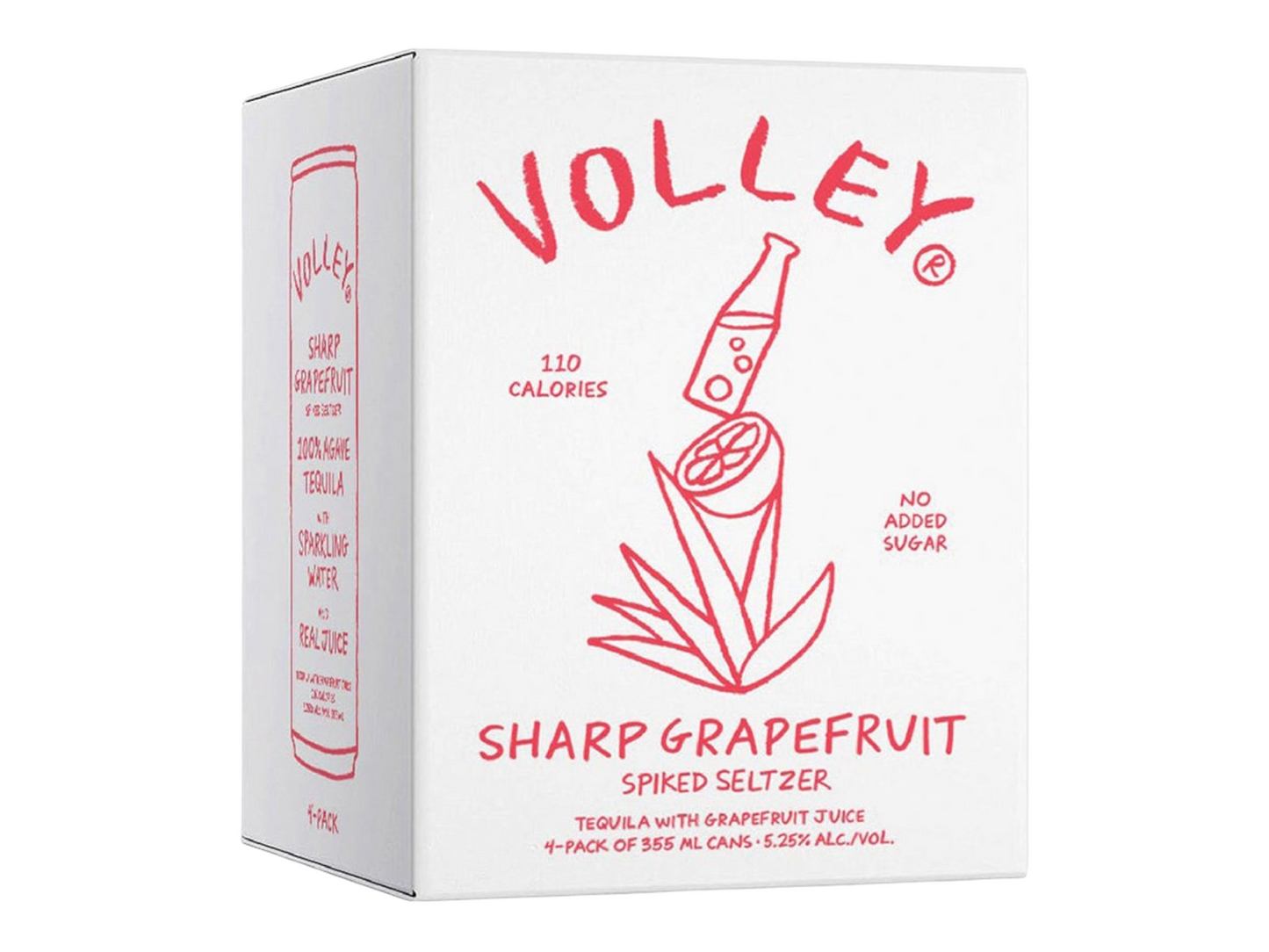 Volley Sharp Grapefruit Tequila Spiked Seltzer 4-Pack
