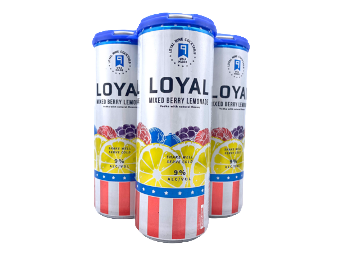 Loyal Nine Mixed Berry Lemonade Cocktail 355ml Can 4-Pack