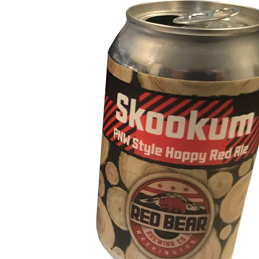 Red Bear Brewing Skookum PNW Style Hoppy Red Ale Beer 16-Oz Can 4-Pack