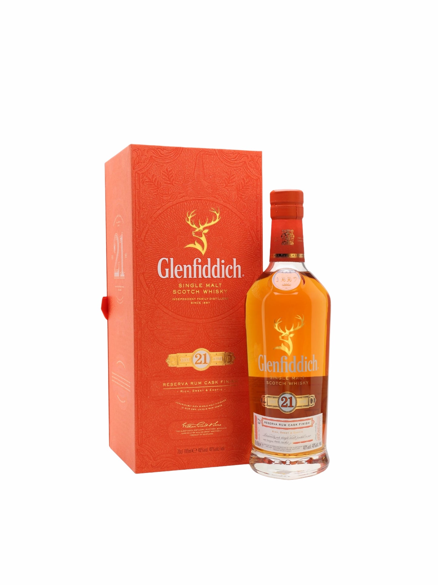 Glenfiddich Gran Reserva Caribbean Rum Cask Finish 21 Year Old Single Malt Scotch Whisky 750ml