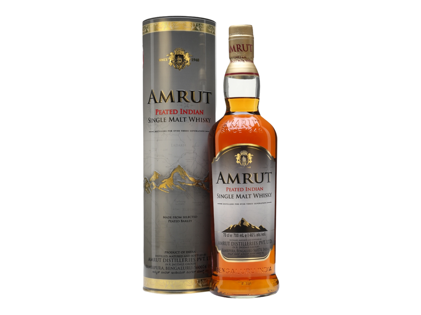 AMRUT PEATED INDIAN SINGLE MALT WHISKY 750 ML