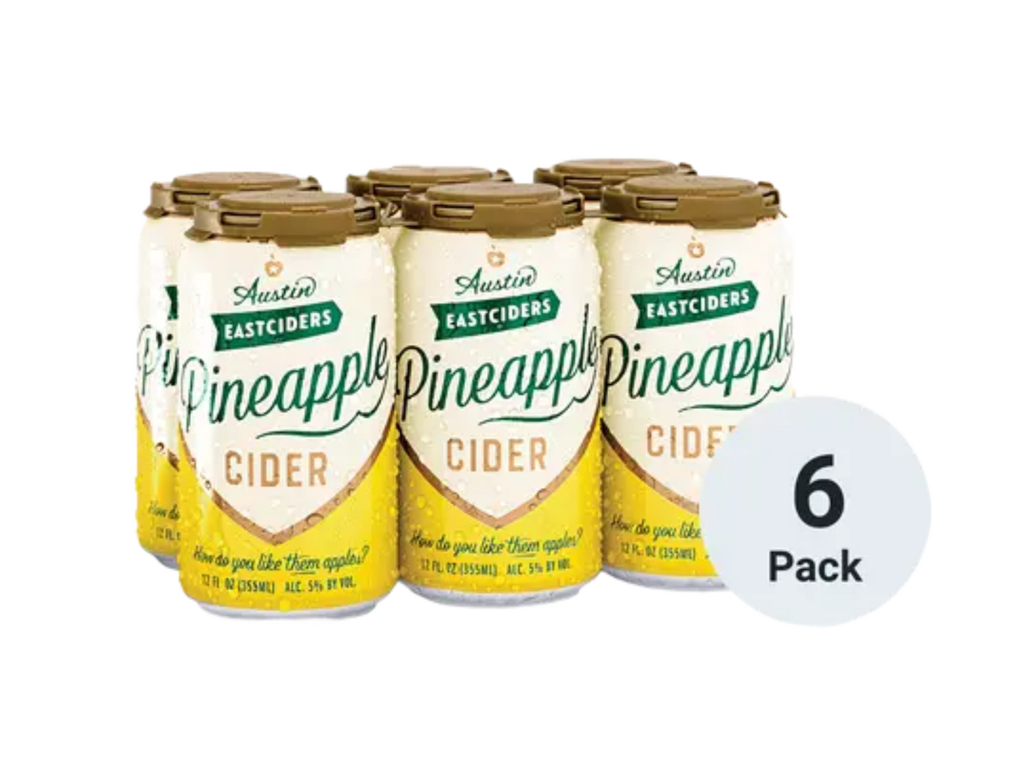 AUSTIN EASTCIDERS PINEAPPLE CIDER 6 PACK CANS