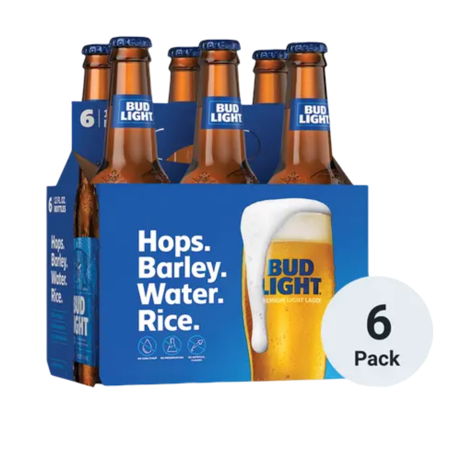 Budweiser Bud Light Lager Beer 12-Oz Bottle 6-Pack