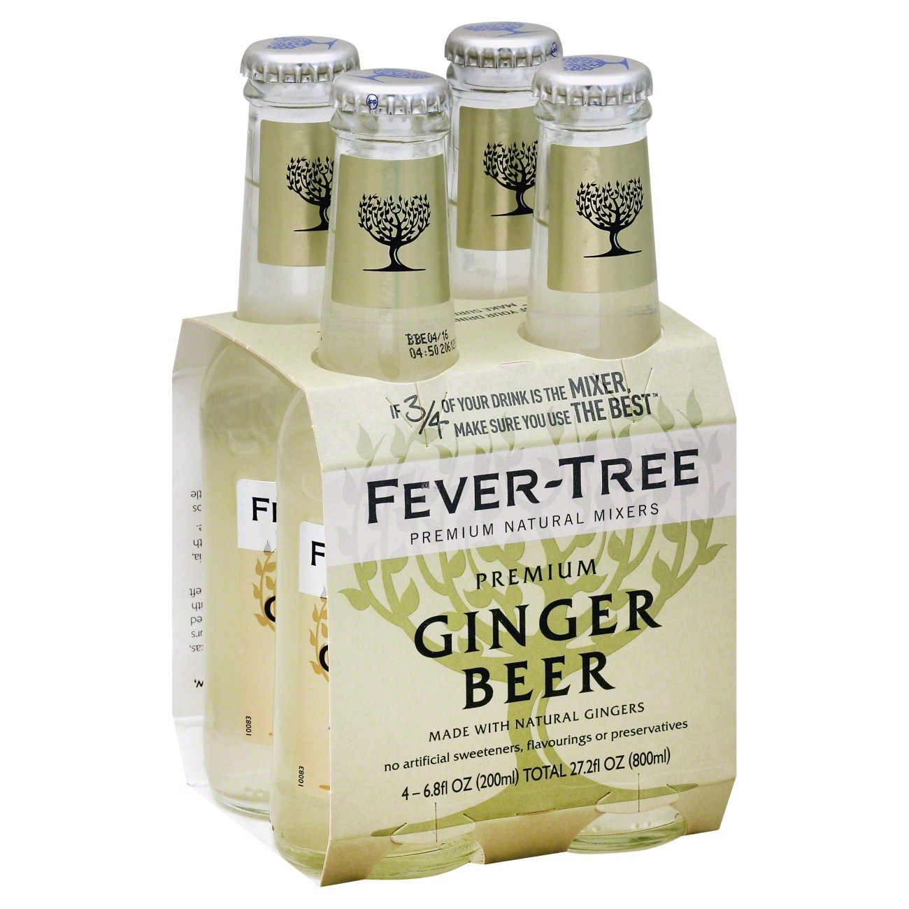 FEVER-TREE GINGER BEER 4 PACK BOTTLES