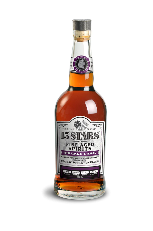 15 Stars Triple Cask Straight Bourbon Whiskey 750ml
