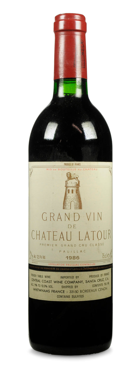 1986 Chateau Latour Bin Soiled Label 750ml