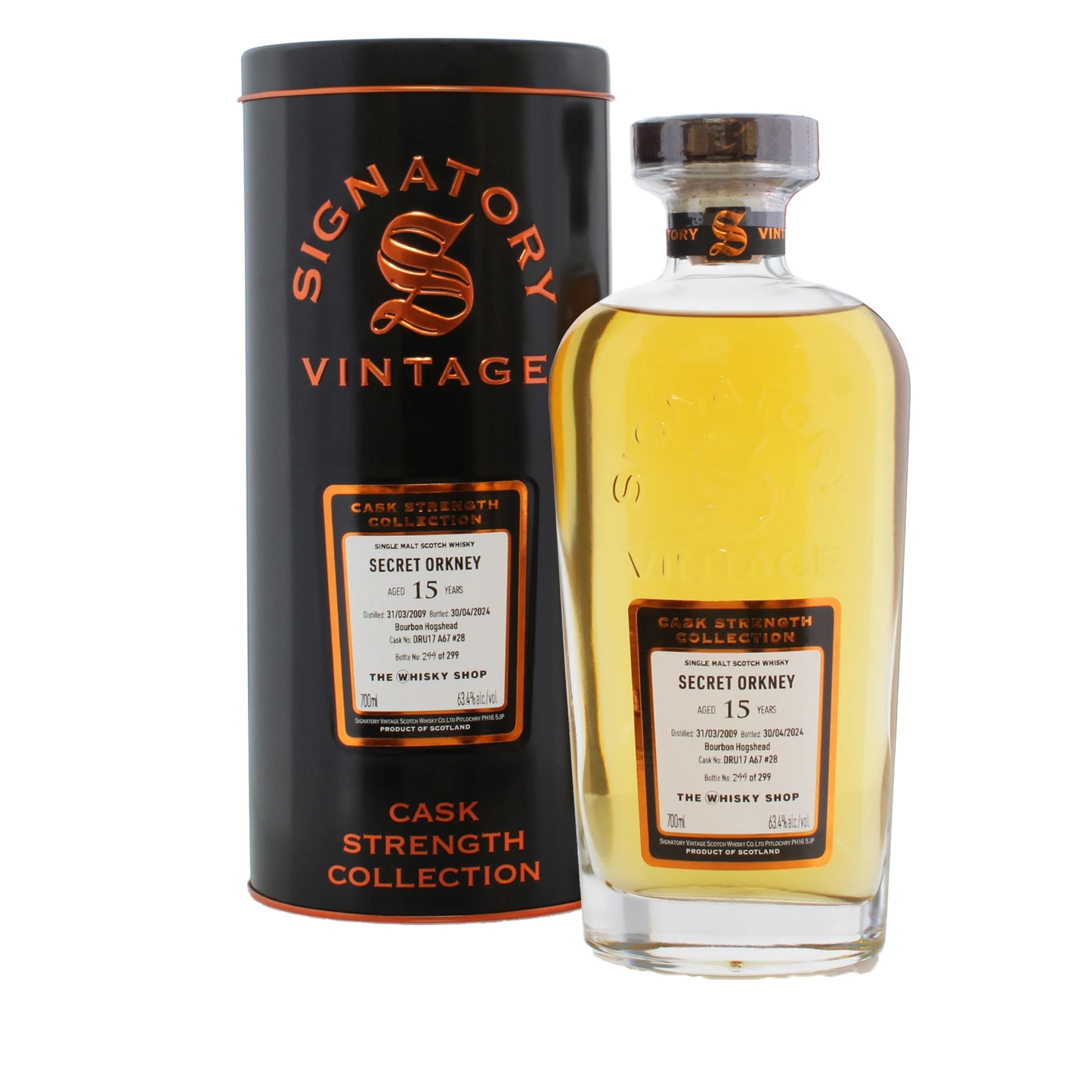 2009 Signatory Vintage Cask Strength Collection Secret Orkney 15 Year Old Single Malt Scotch Whisky 750ml