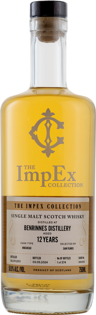 2011 The Impex Collection 12 Year Old Benrinnes Hogsheads Cask No. 306532 Single Malt Scotch Whisky 750ml