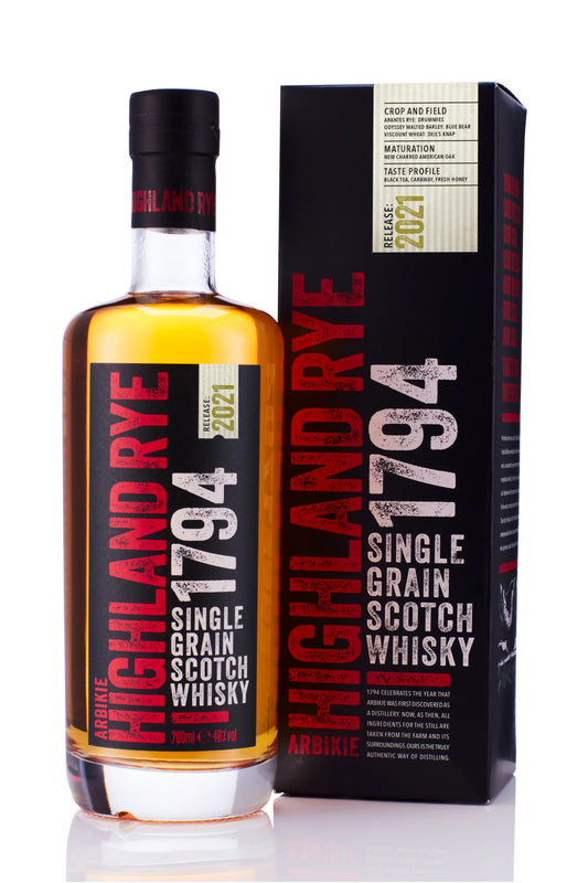 2021 Arbikie Highland Rye 1794 Single Grain Scotch Whisky 750ml
