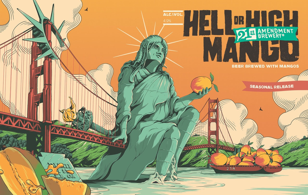 21st Amendment Brewery Hell or High Mango Beer can 6-Pack