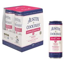 Austin Cocktails Fred's Sparkling Ruby Red Vodka Cocktail 4-Pack
