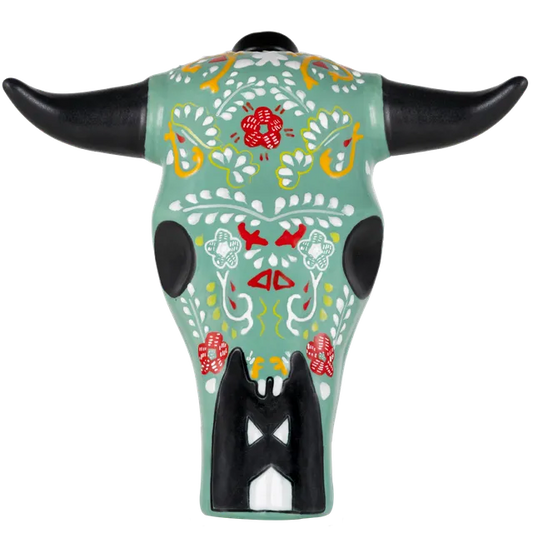 Los Azulejos Trophy Head Bull Horn Anejo Tequila 750ml