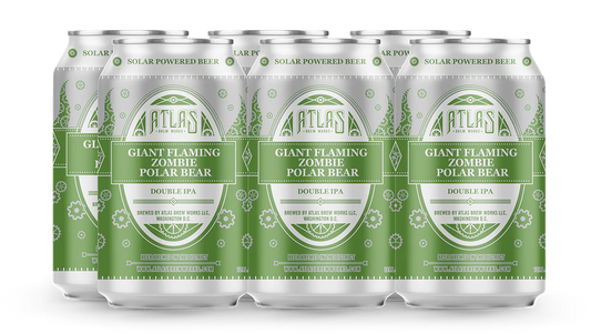 Atlas Brew Works Giant Flaming Zombie Polar Bear Double IPA Beer 6-Pack