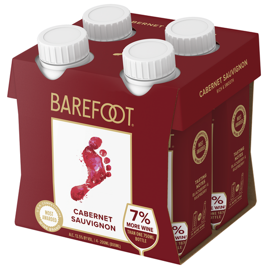 Barefoot Cabernet Sauvignon 200ml Bottle 4-Pack