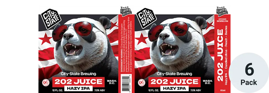 City State Brewing 202 Juice Hazy India Pale Ale Beer 12-Oz Can 6-Pack