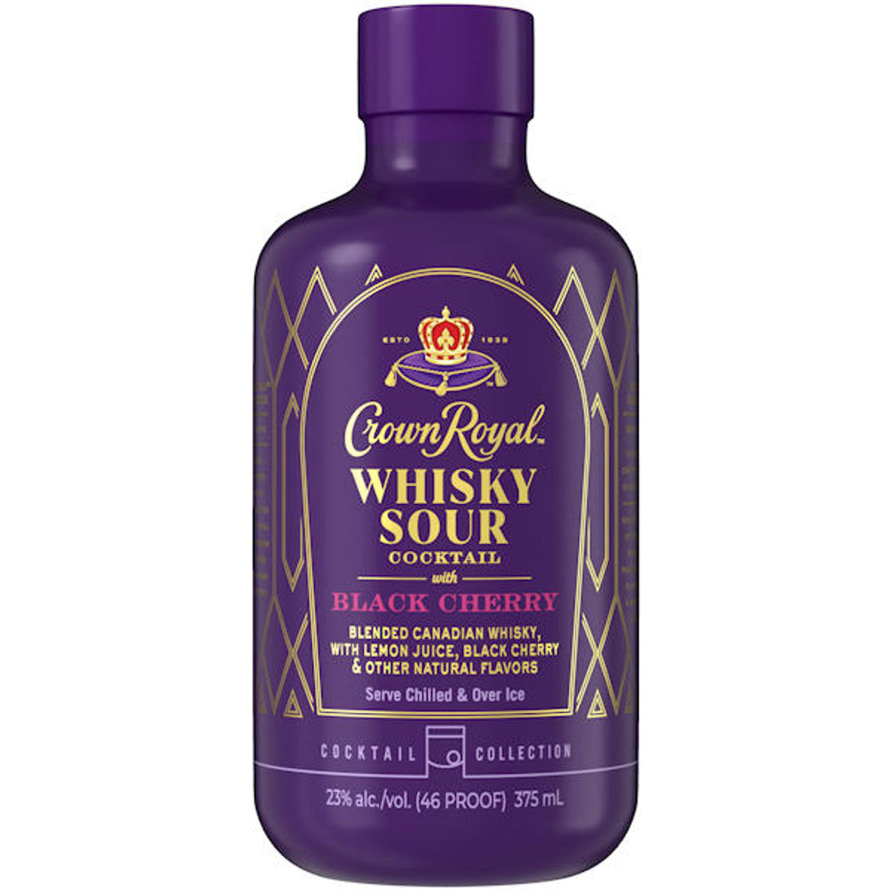 Crown Royal Black Cherry Whisky Sour Cocktail 375ml