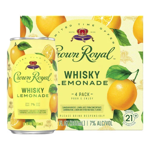 Crown Royal Whisky Lemonade Cocktail 355ml Can 4-pack
