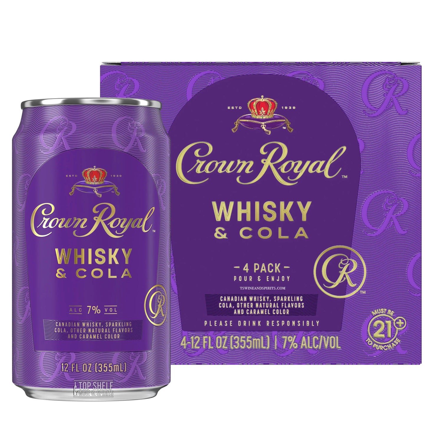 Crown Royal Whisky & Cola Cocktail Can 4-Pack