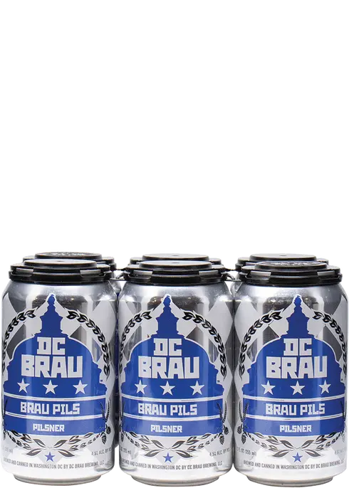 DC Brau Brewing Brau Pils German Pilsner Beer 12-Oz Can 6-Pack