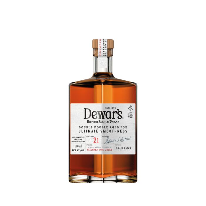 Dewar's Double Double Aged for Ultimate Smoothness 21 Year Old Mizunara Cask Finish Small Batch Blended Scotch Whisky 750ml