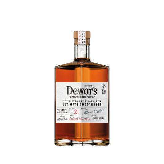 Dewar's Double Double Aged for Ultimate Smoothness 21 Year Old Mizunara Cask Finish Small Batch Blended Scotch Whisky 750ml