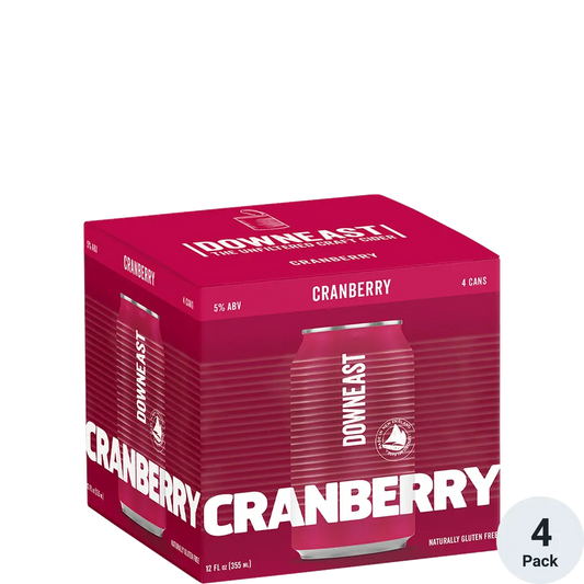 Downeast Unfiltered Cranberry Blend Cider 12-Oz Can 4-Pack