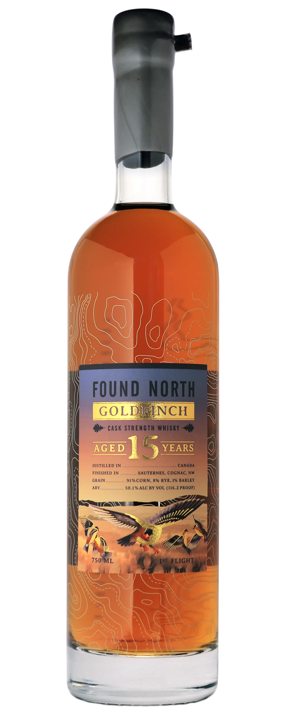 Found North Goldfinch First Flight 15 Year Old Cask Strength Whisky 750ml
