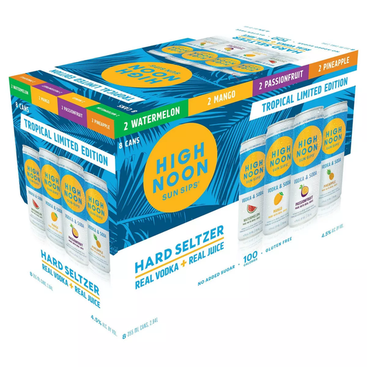 High Noon Vodka Hard Seltzer Limited Edition Tropical Variety 355ml Can 8-Pack