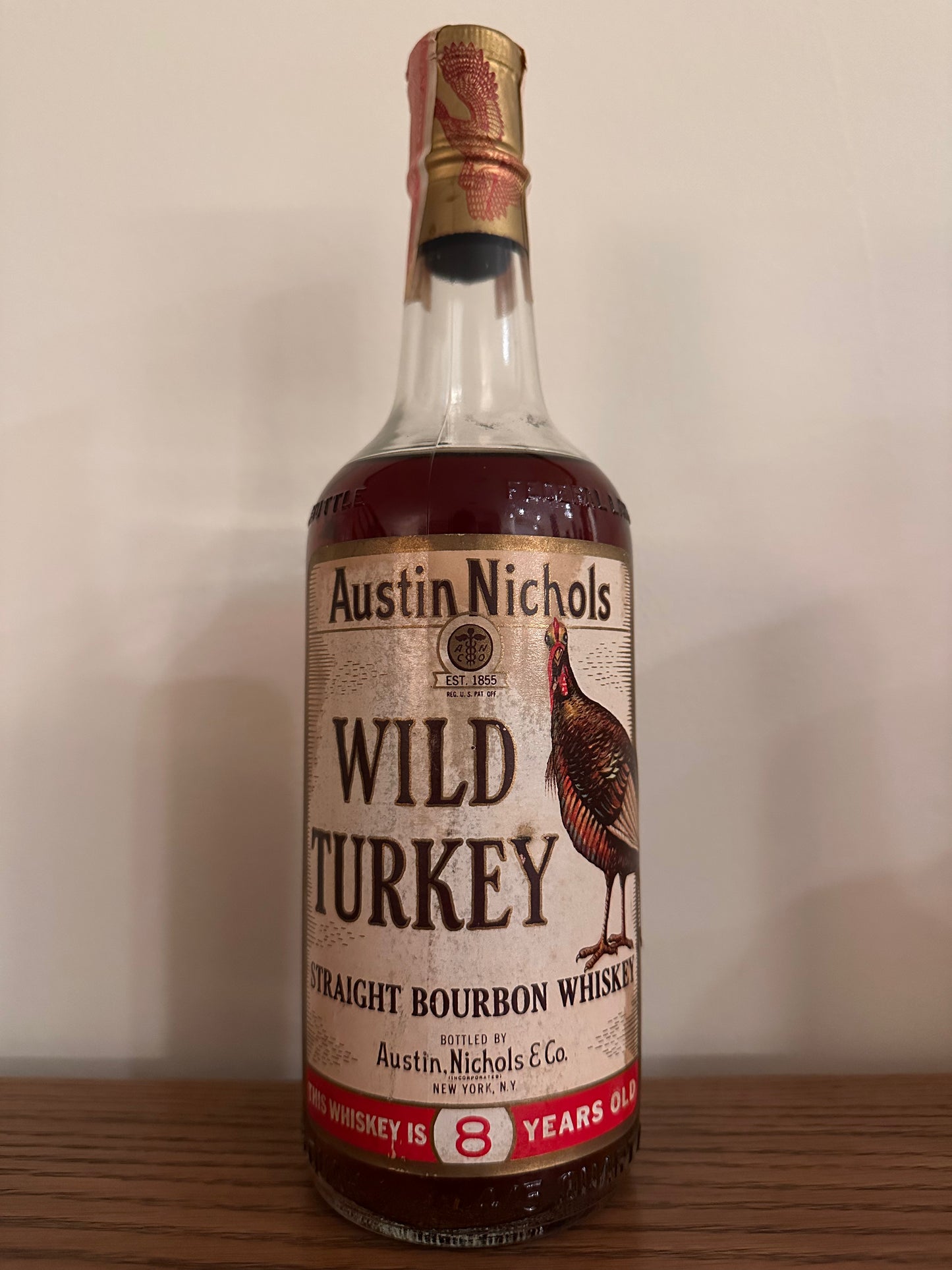 1963 Wild Turkey 8 Year 101 Proof "New York, NY" Austin Nichols 4/5 Quart
