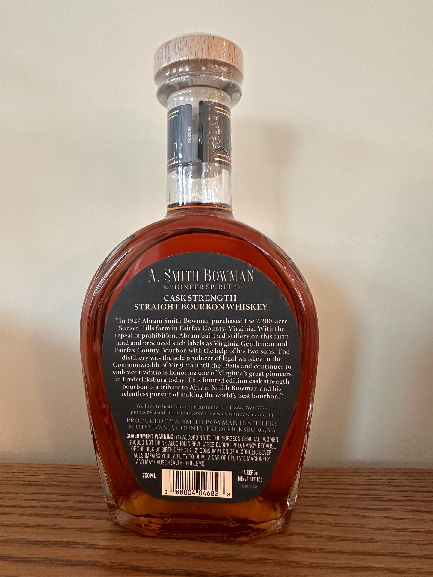 A. Smith Bowman Cask Strength Bourbon Batch #3 135.1 Proof 750ml