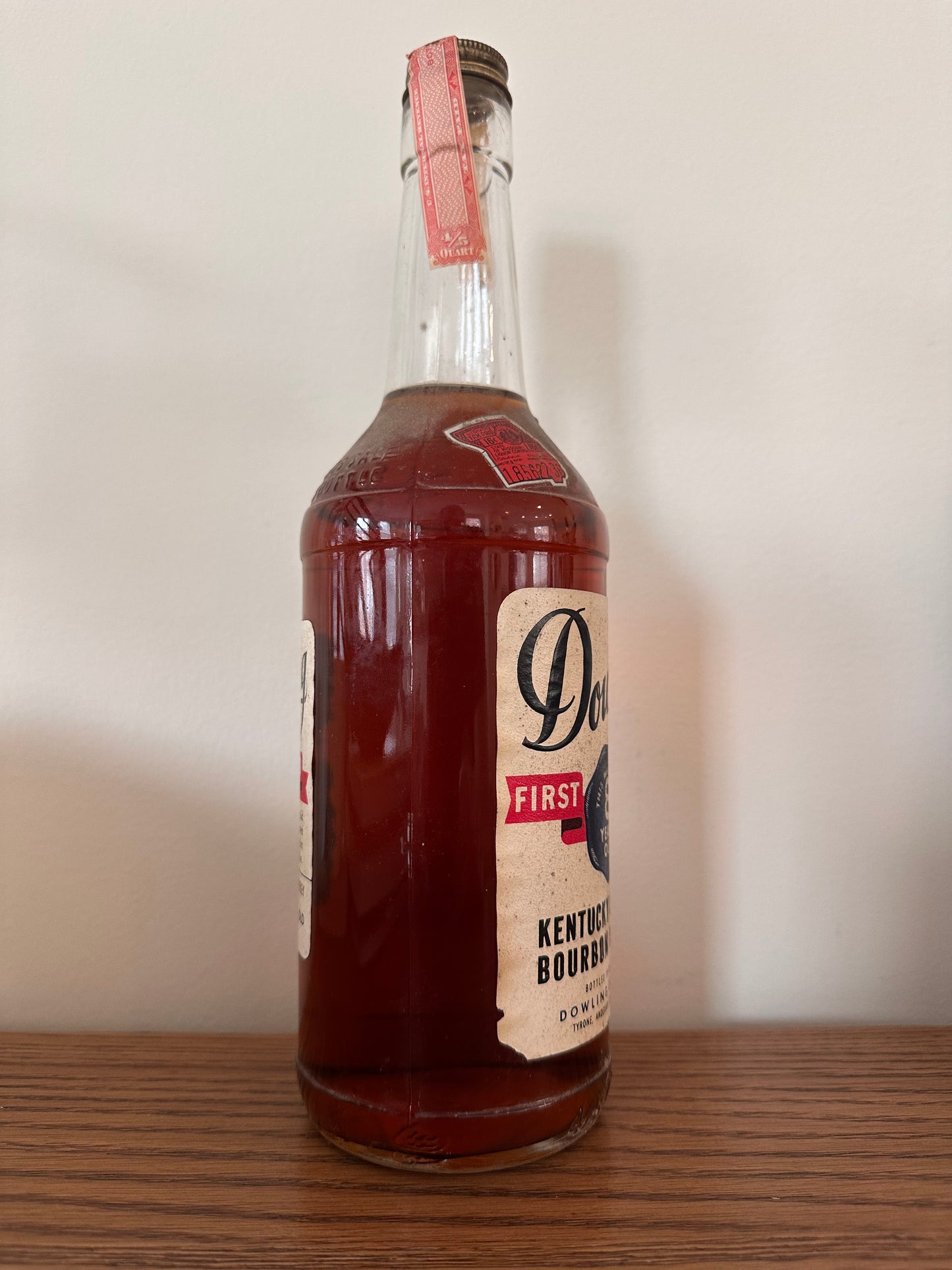 1959 Dowling Kentucky Straight Bourbon Whiskey 8 Year 4/5 Quart