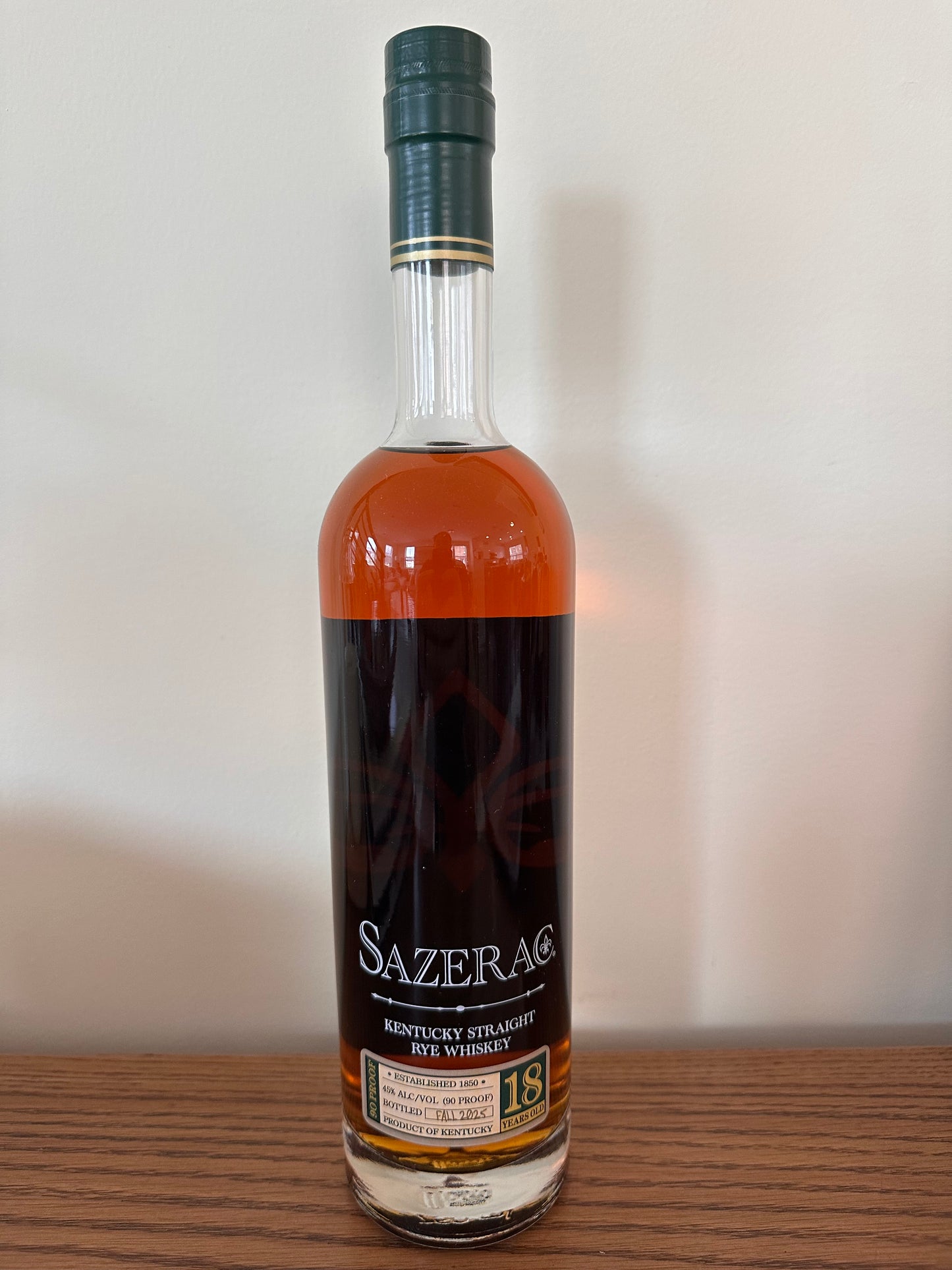 2025 Sazerac 18 Year Old Kentucky Straight Rye Whiskey 750ml