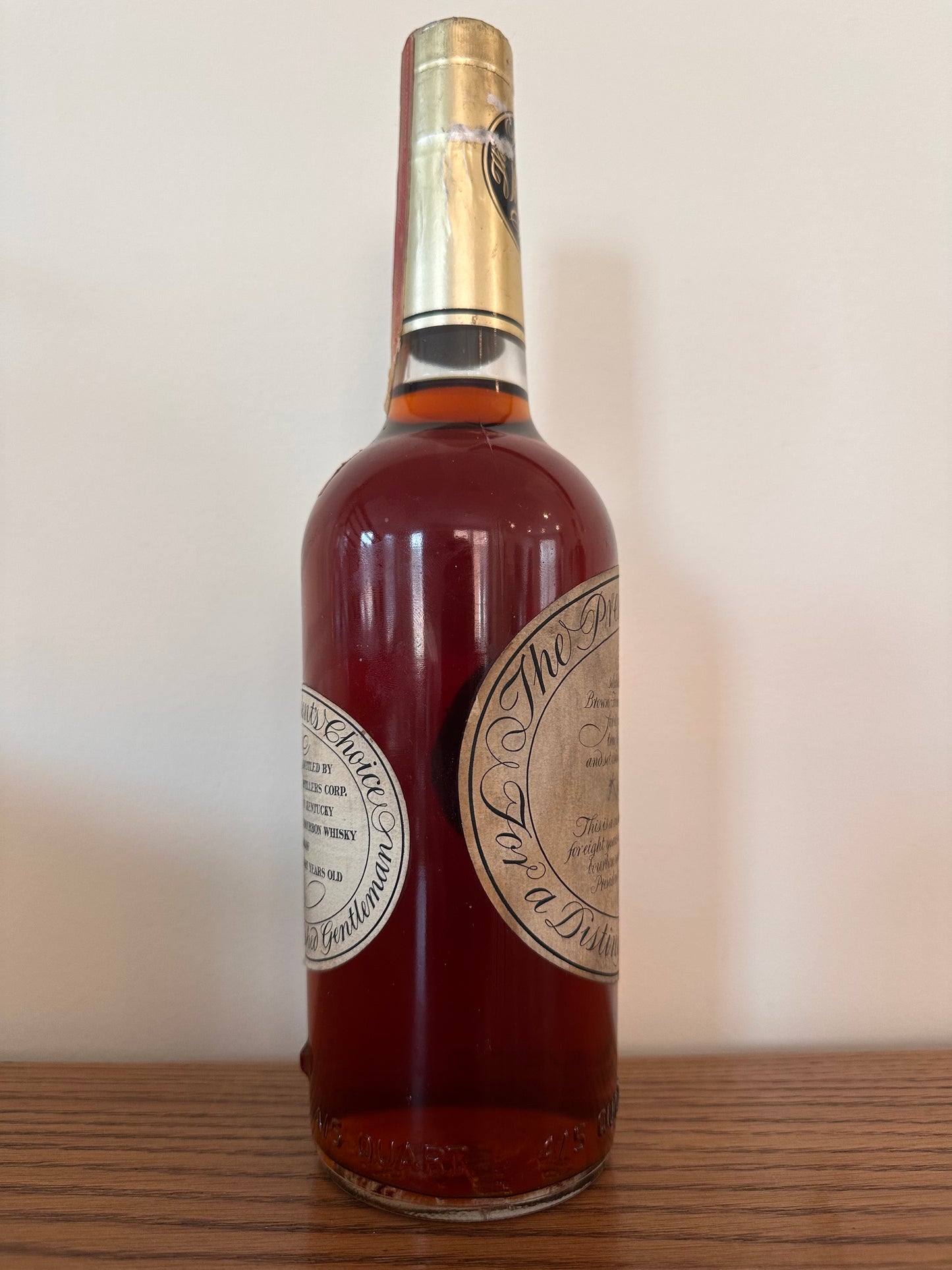 1969 President's Choice 8 Year Old Private Barrel Select Kentucky Bourbon Whiskey 750ml