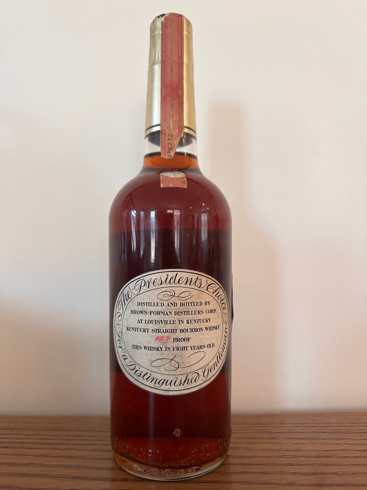 1969 President's Choice 8 Year Old Private Barrel Select Kentucky Bourbon Whiskey 750ml