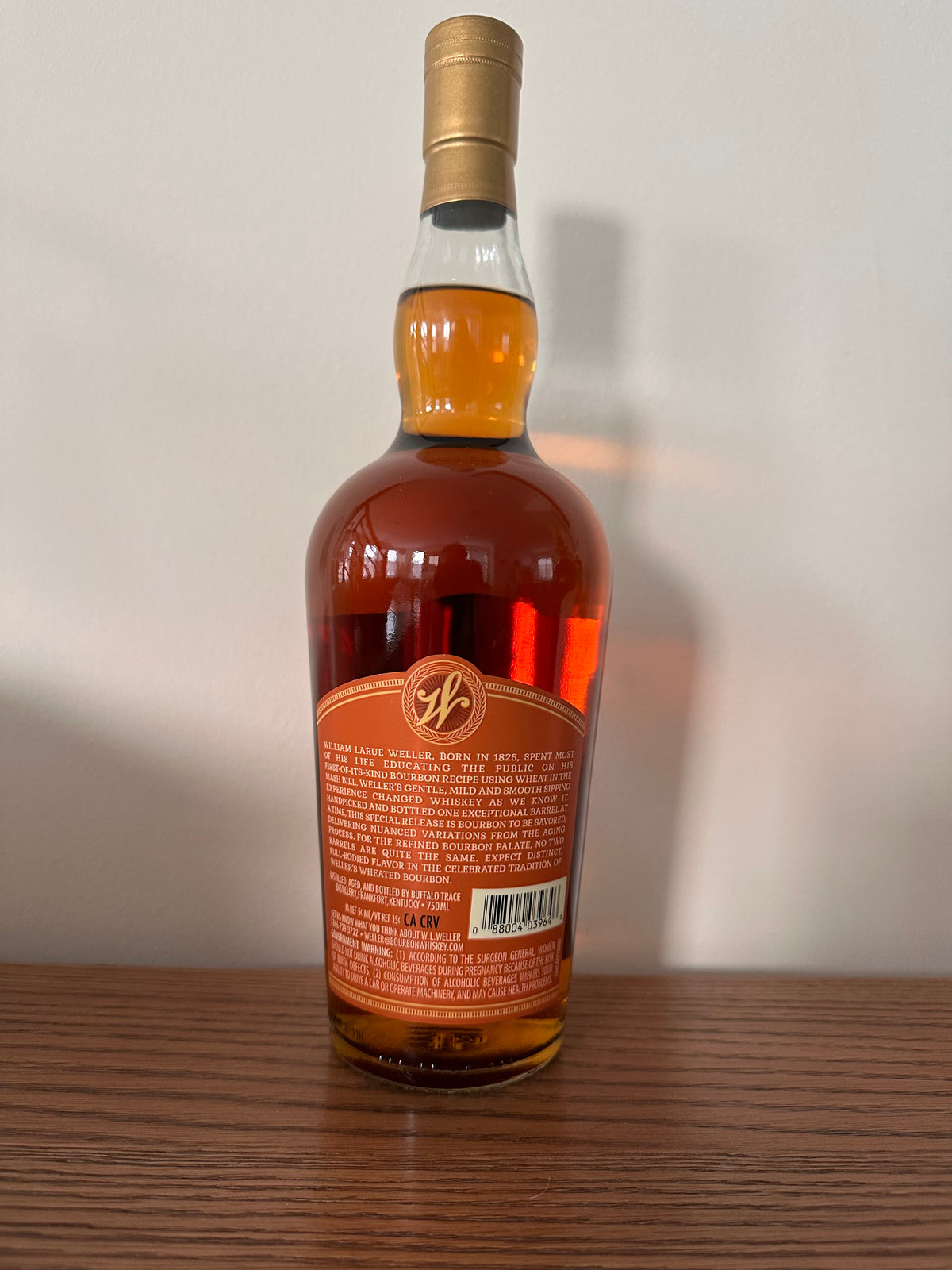 W. L. Weller Single Barrel Straight Wheated Bourbon Whiskey 750ml