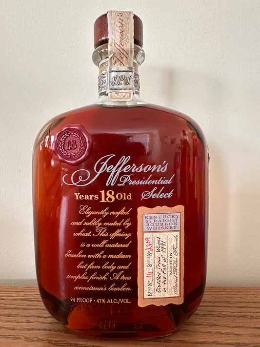 Jefferson's Presidential Select 18 Year Old Bourbon 750ml