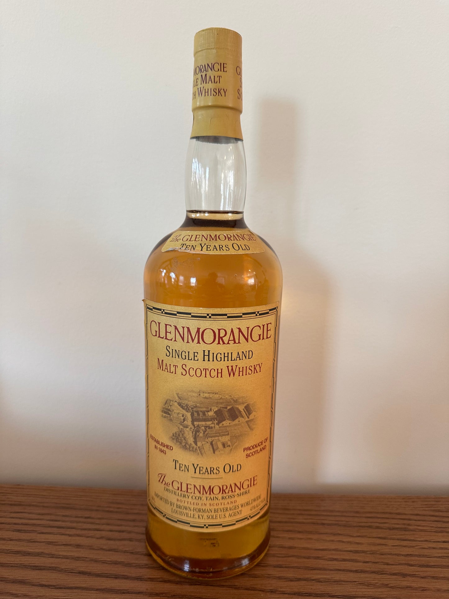 Glenmorangie 10 Year Old Single Malt Scotch Whisky (2000's Bottling) 1 Liter