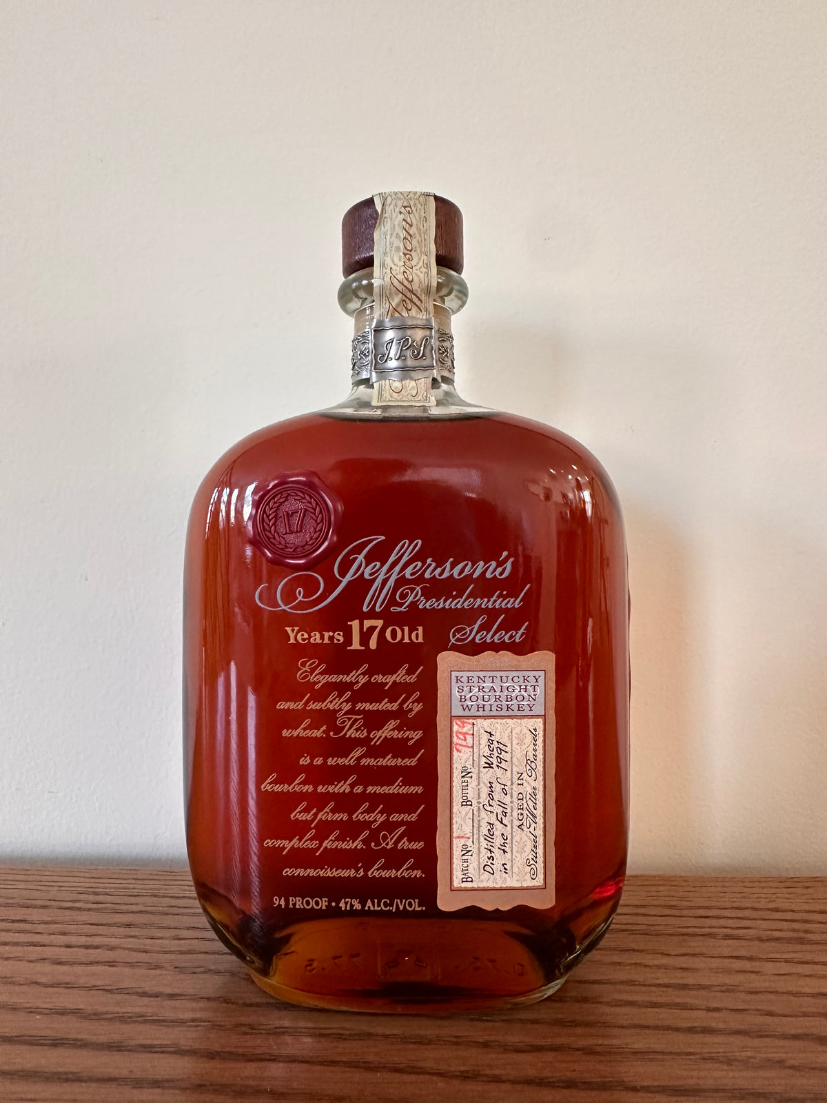 Jefferson's Presidential Select 17 Year Old Batch 1 Kentucky Straight Bourbon Whiskey 750ml